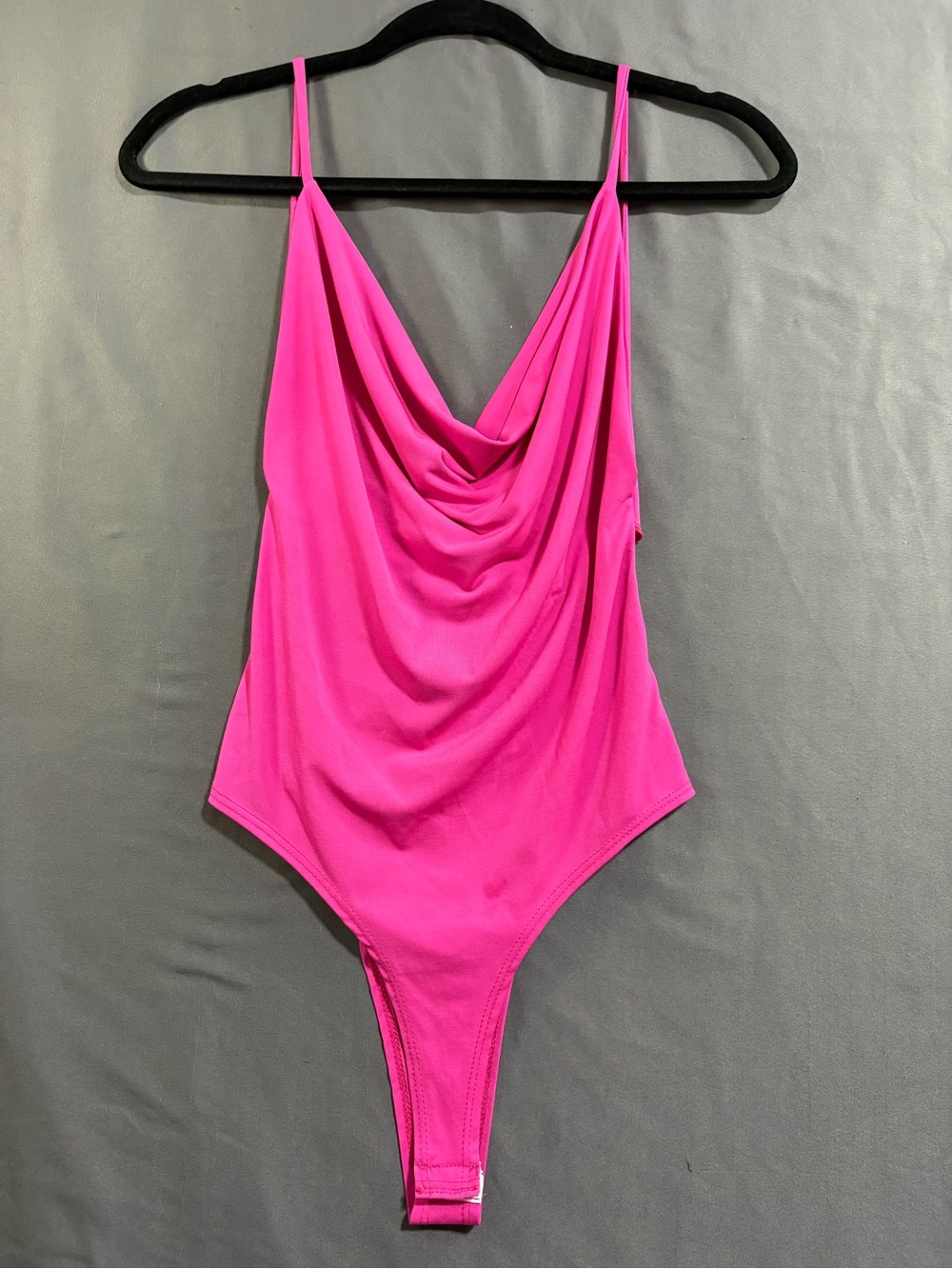 “Hot Pink Cowl Neck High-Cut One-Piece Swimsuit | Barbiecore Beachwear”